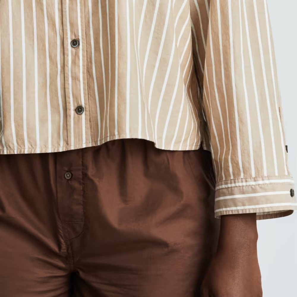 Everlane The Woven P.J. Top in Burn Stripe - Picture 6 of 6